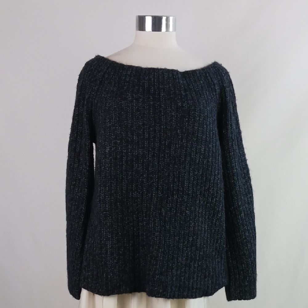 Vince Gray Off-the-Shoulder Alpaca Sweater.